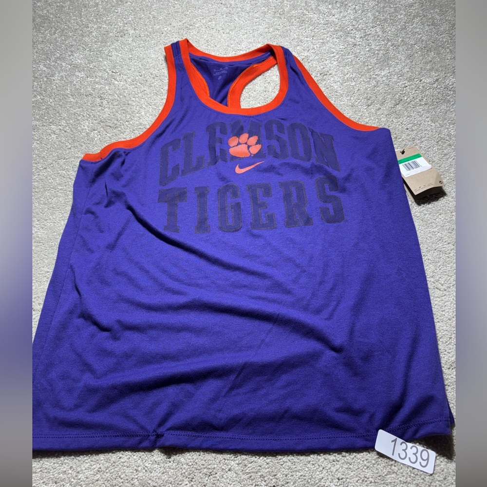 Nike Purple and Orange Clemson Tank Top